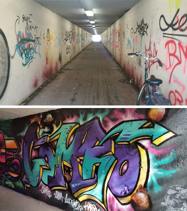 Bospoort Tunnel voor en na 2